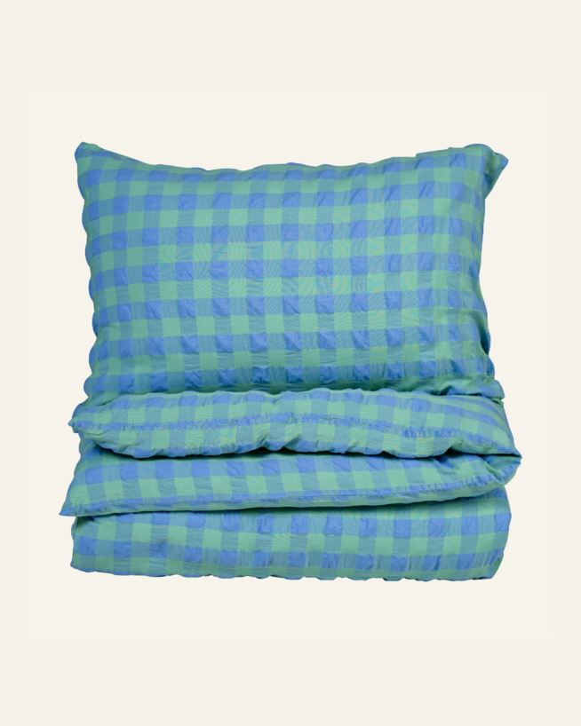 Voodipesukomplekt lõimvärvitud krepp-puuvill roheline - 150x210+50x60 cm roheline - 1
