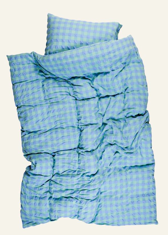 Voodipesukomplekt lõimvärvitud krepp-puuvill roheline - 4