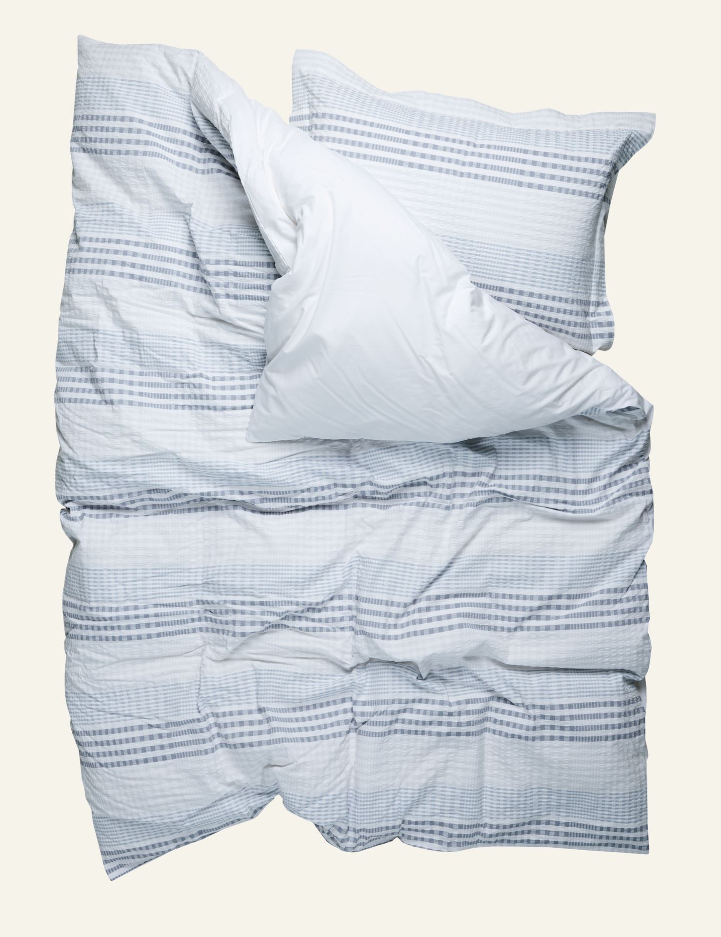 Voodipesukomplekt krepp-puuvillane hele sinine - 2