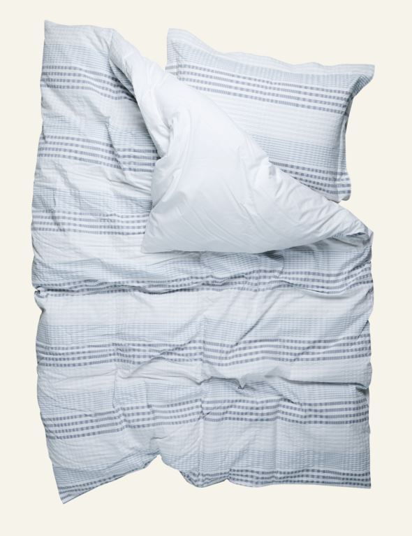 Voodipesukomplekt krepp-puuvillane hele sinine - 2