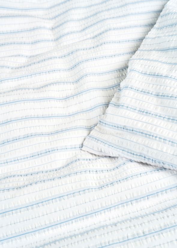 Voodipesukomplekt krepp-puuvillane hele sinine - 3