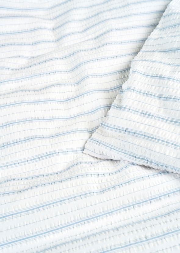 Voodipesukomplekt krepp-puuvillane hele sinine - 3