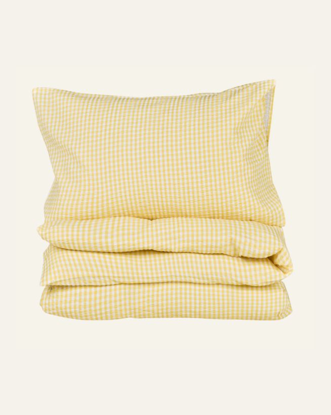 Voodipesukomplekt krepp-puuvillane kollane - 150x210 cm/50x60 cm kollane - 1