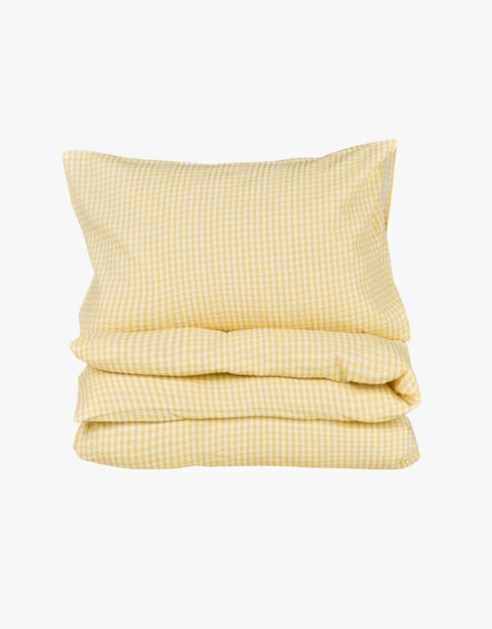 Voodipesukomplekt krepp-puuvillane kollane - 150x210 cm kollane - 1