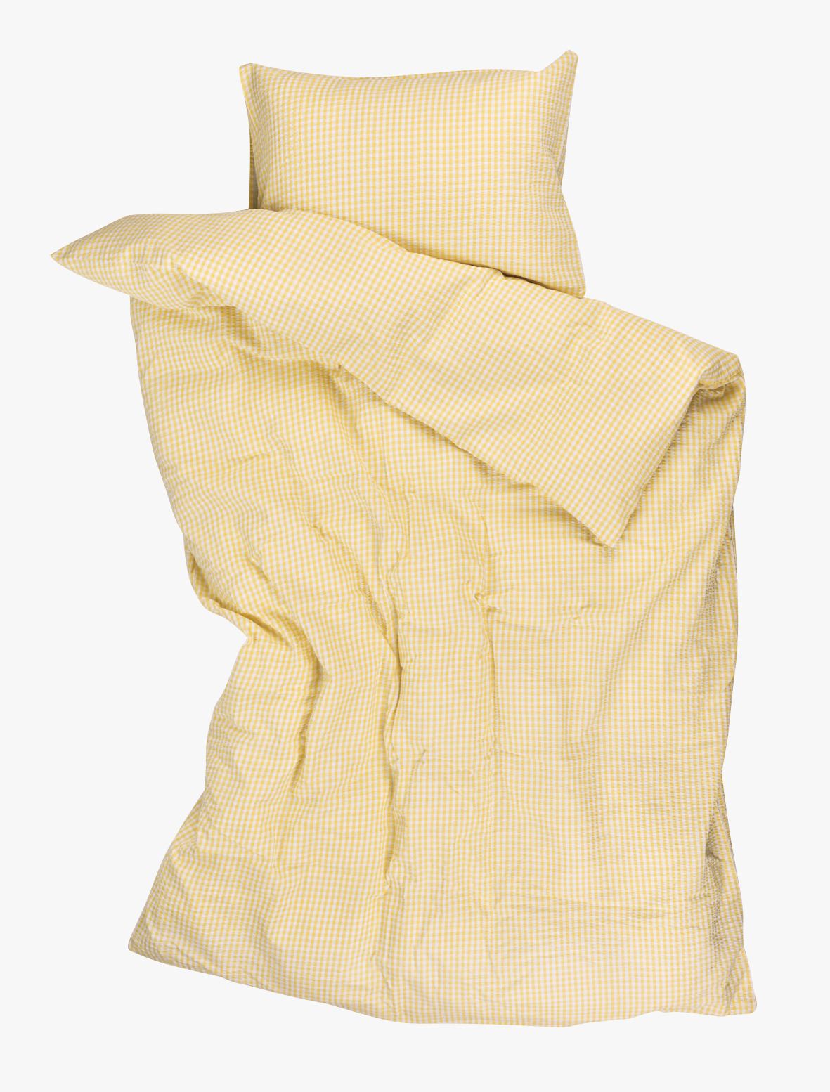 Voodipesukomplekt krepp-puuvillane kollane - 2