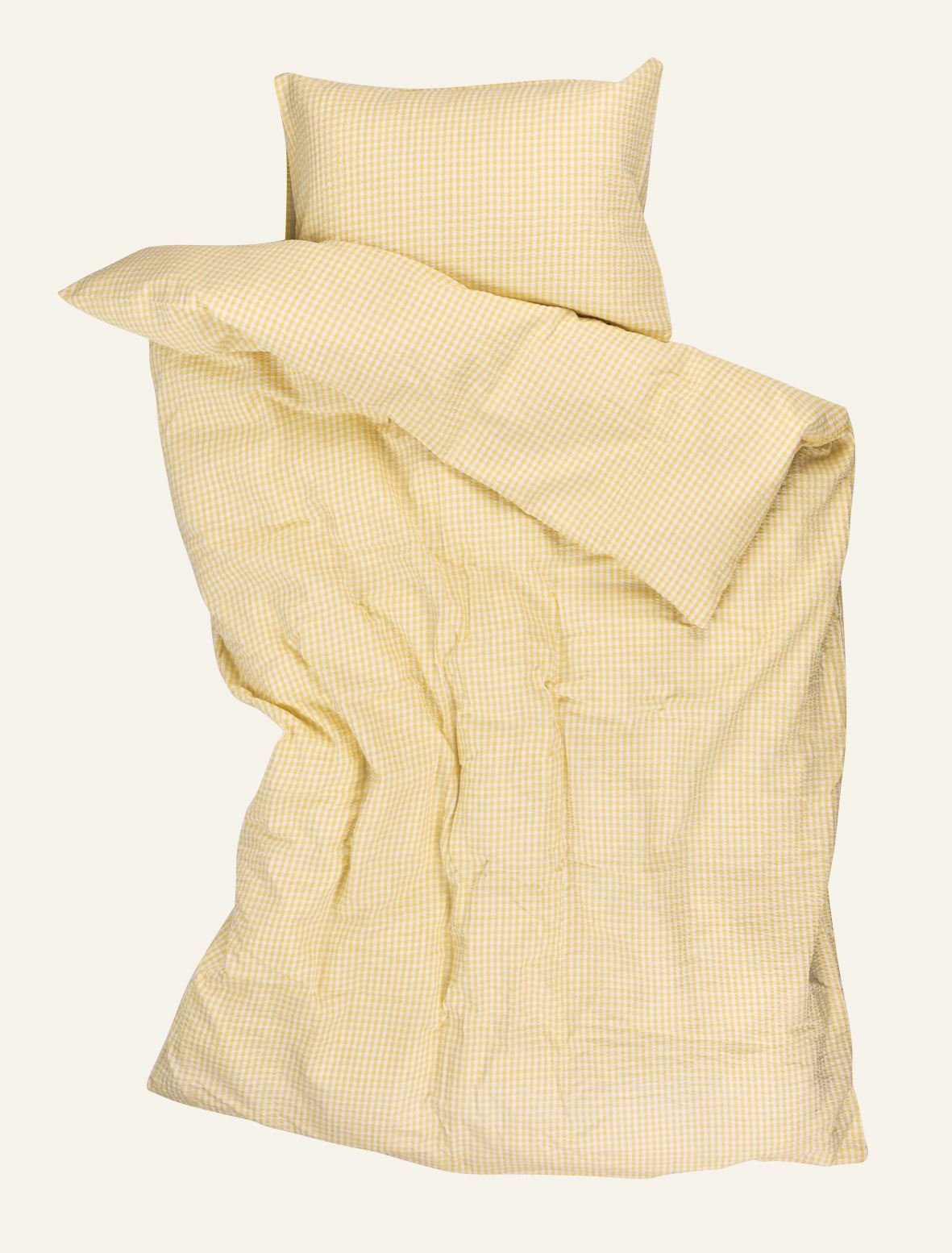 Voodipesukomplekt krepp-puuvillane kollane - 2