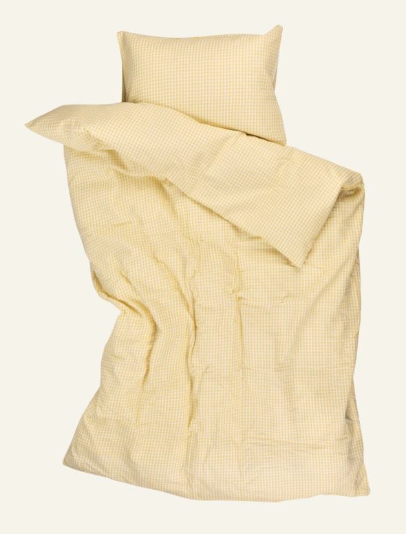 Voodipesukomplekt krepp-puuvillane kollane - 2