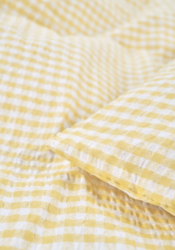 Voodipesukomplekt krepp-puuvillane kollane - 3