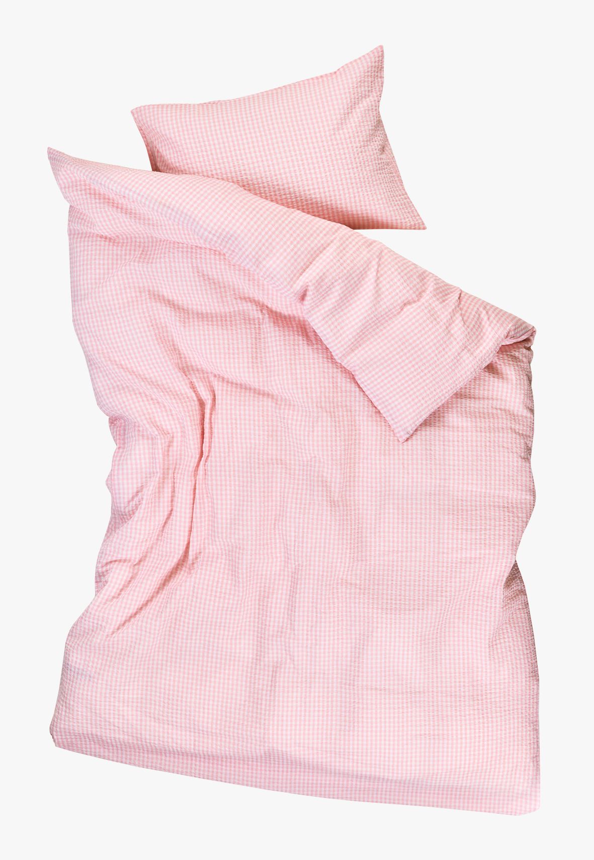 Voodipesukomplekt krepp-puuvillane roosa - 2