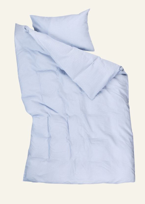 Voodipesukomplekt krepp-puuvillane hele sinine - 2