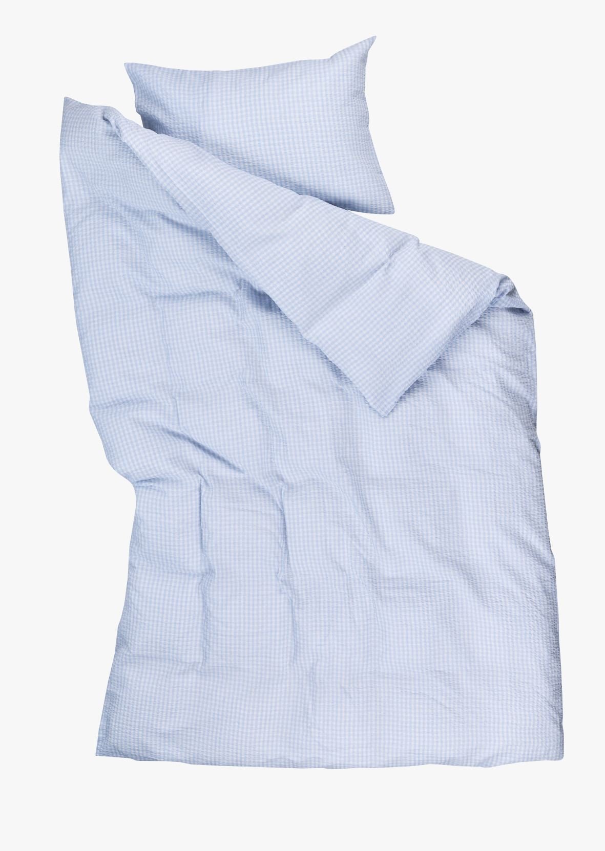 Voodipesukomplekt krepp-puuvillane hele sinine - 2