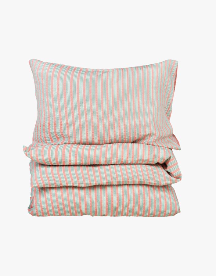 Voodipesukomplekt krepp-puuvillane mitmevärviline/punane - 230x220+50x60 cm mitmevärviline/punane - 1