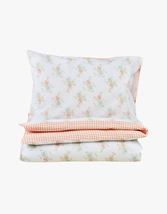 Voodipesukomplekt krepp-puuvillane aprikoos - 230x220+50x60 cm aprikoos - 1