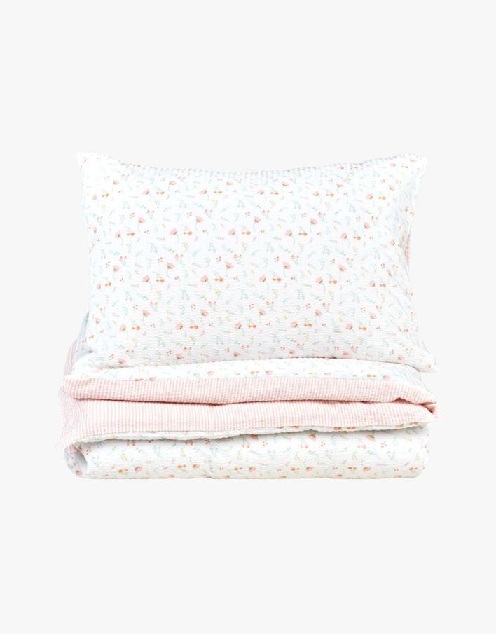 Voodipesukomplekt krepp-puuvillane mitmevärviline/roosa - 150x210+50x60 cm mitmevärviline/roosa - 1