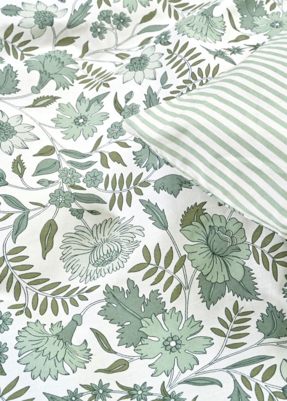 Voodipesukomplekt puuvillane roheline - 3