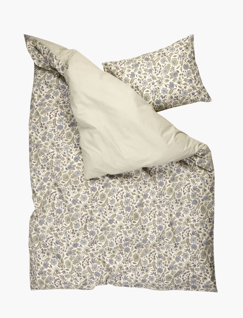 Voodipesukomplekt puuvillane oliiviroheline - 2