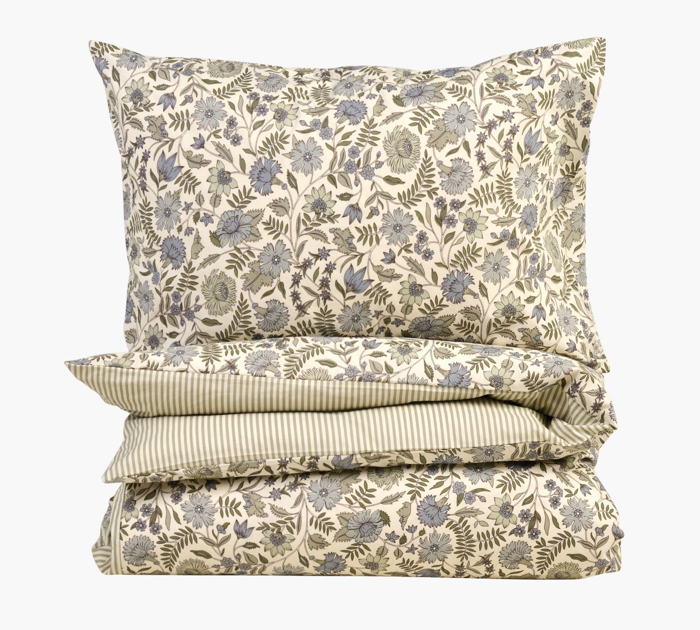 Voodipesukomplekt puuvillane oliiviroheline - 230x220 cm oliiviroheline - 1