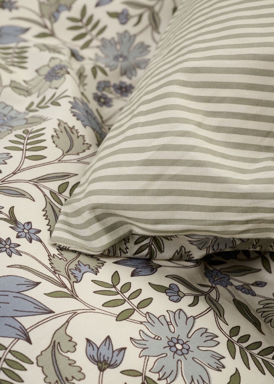 Voodipesukomplekt puuvillane oliiviroheline - 3