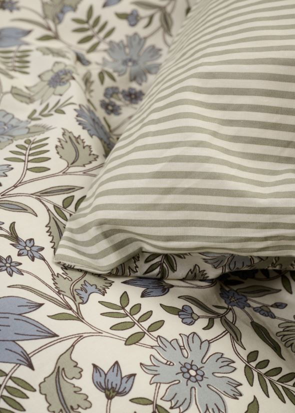 Voodipesukomplekt puuvillane oliiviroheline - 3