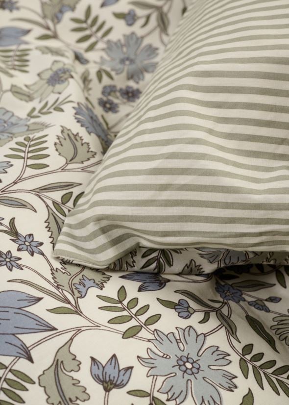 Voodipesukomplekt puuvillane oliiviroheline - 3