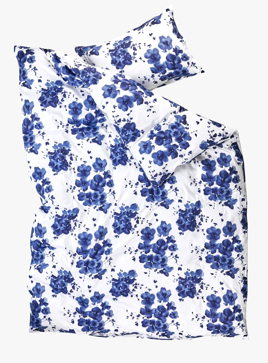 Voodipesukomplekt satiinpuuvillane sinine - 2