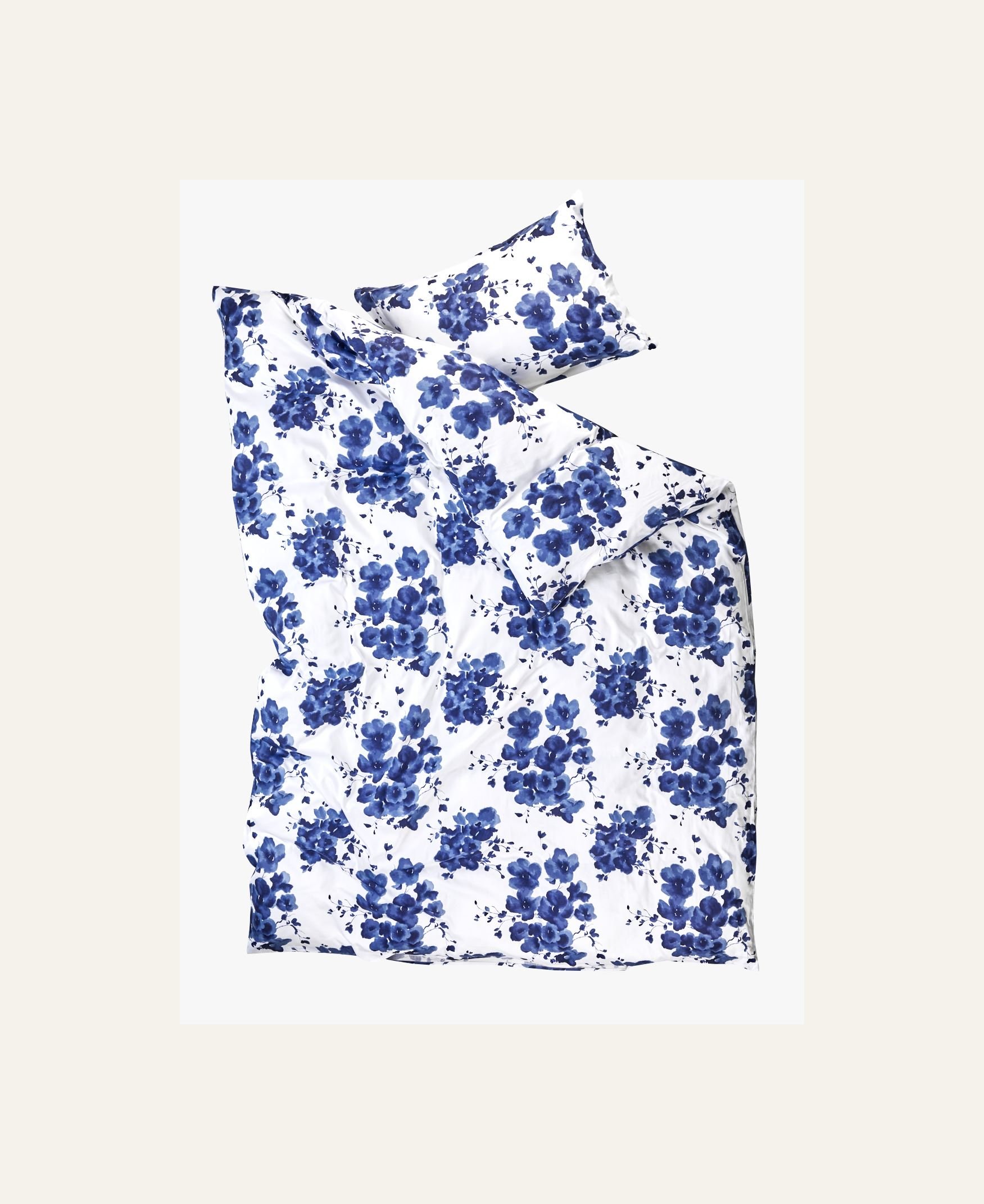 Voodipesukomplekt satiinpuuvillane sinine - 2