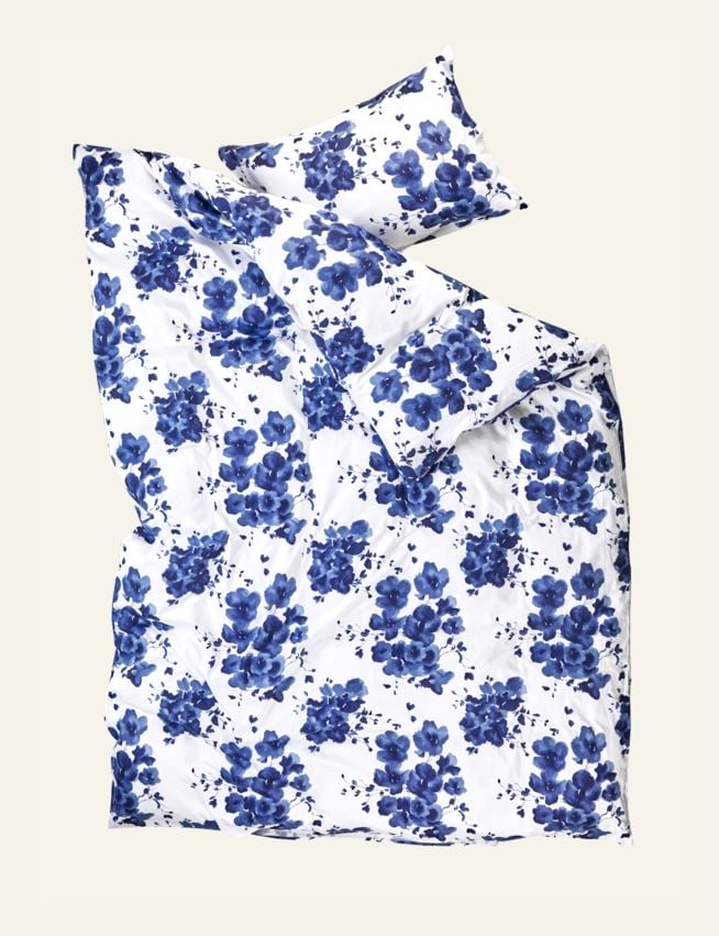 Voodipesukomplekt satiinpuuvillane sinine - 2