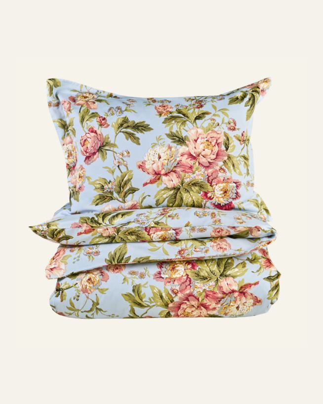 Voodipesukomplekt satiinpuuvillane hele sinine - 230x220 cm hele sinine - 1