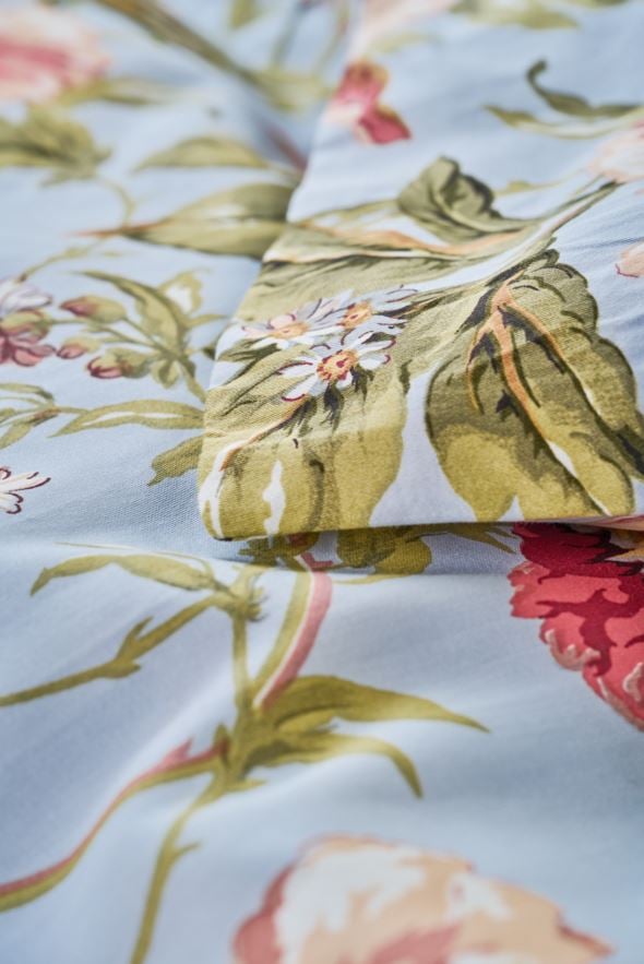 Voodipesukomplekt satiinpuuvillane hele sinine - 4