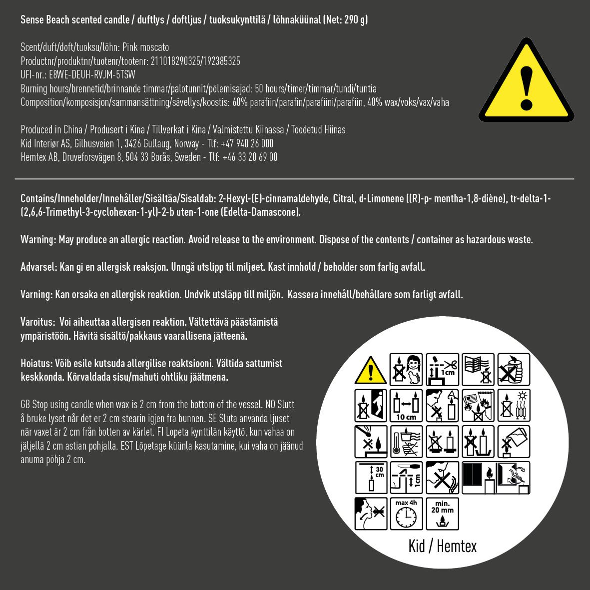 Lõhnaküünal mitmevärviline/roosa - 3