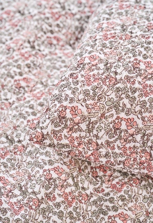 Voodipesukomplekt krepp-puuvillane mitmevärviline/roosa - 2