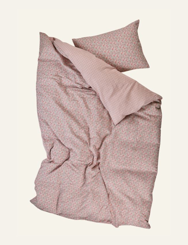 Voodipesukomplekt krepp-puuvillane mitmevärviline/roosa - 3