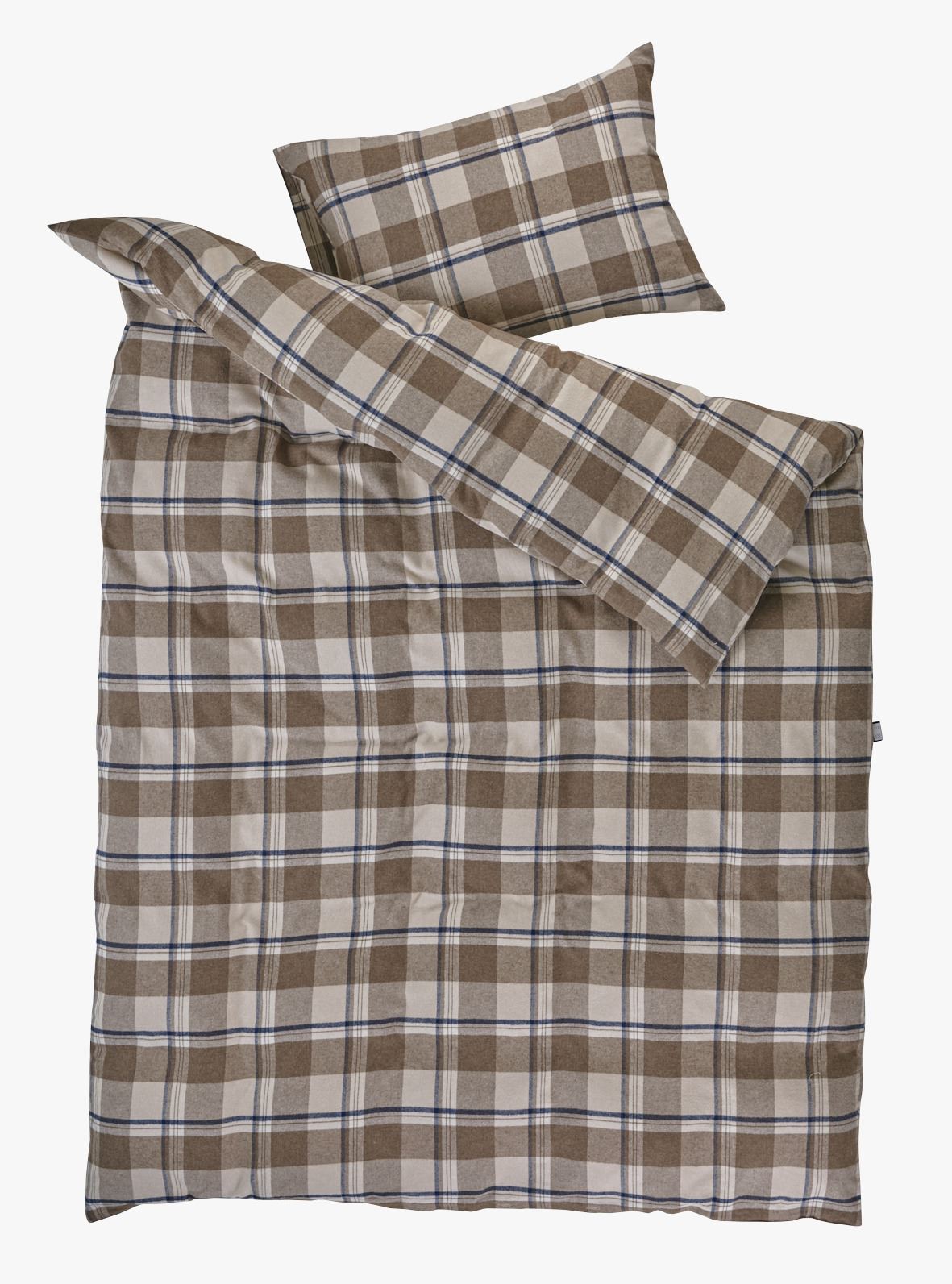 Voodipesukomplekt lõimvärvitud flanell mitmevärviline/pruun - 2