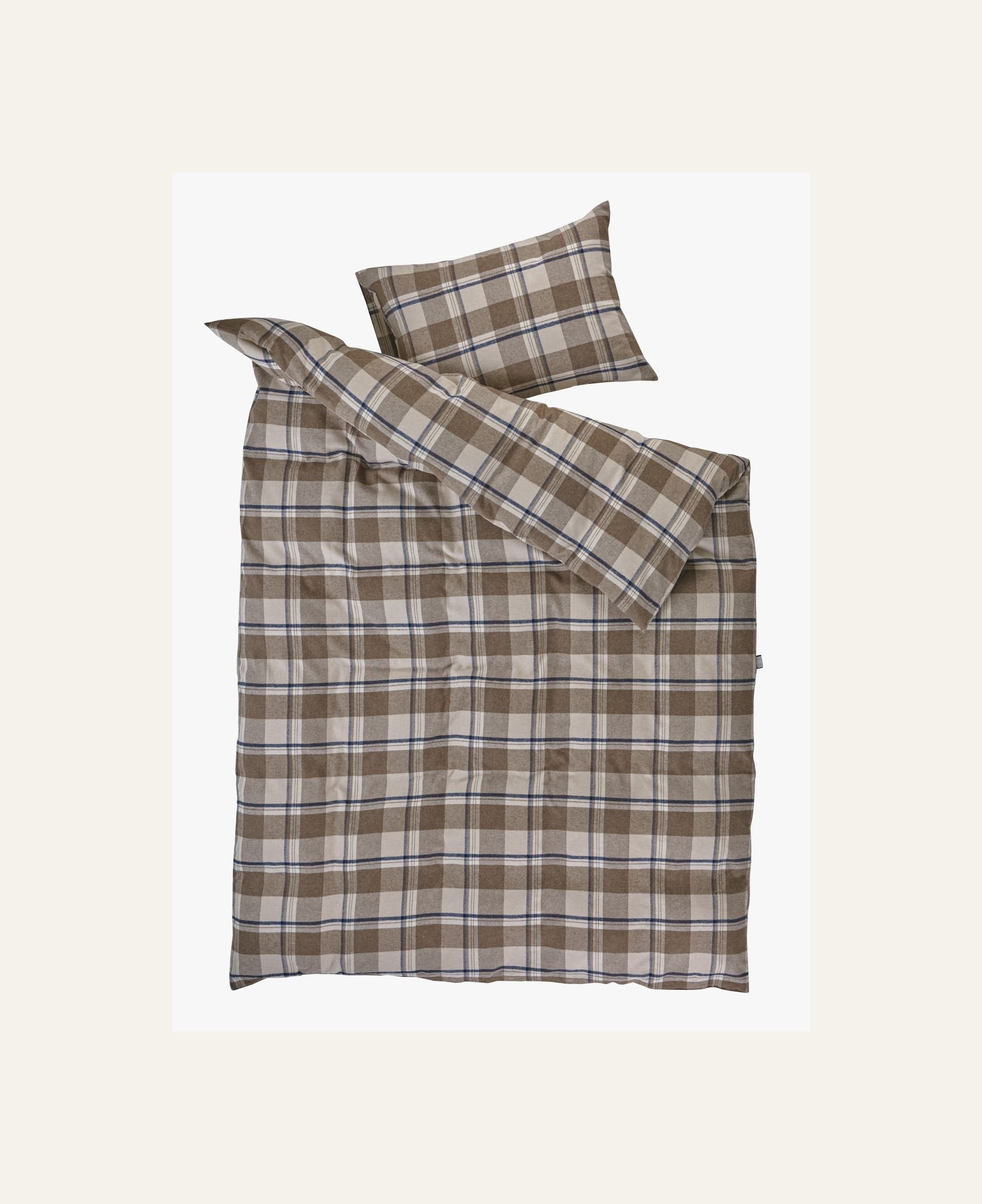 Voodipesukomplekt lõimvärvitud flanell mitmevärviline/pruun - 2