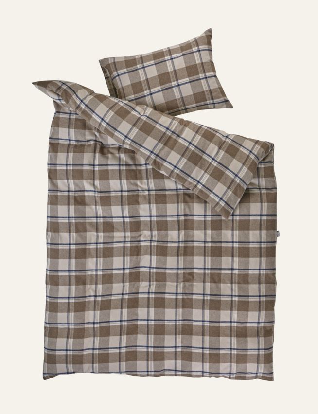 Voodipesukomplekt lõimvärvitud flanell mitmevärviline/pruun - 2