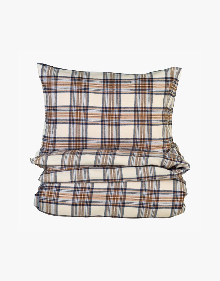 Voodipesukomplekt lõimvärvitud flanell mitmevärviline/pruun - 230x220+50x60 cm mitmevärviline/pruun - 1