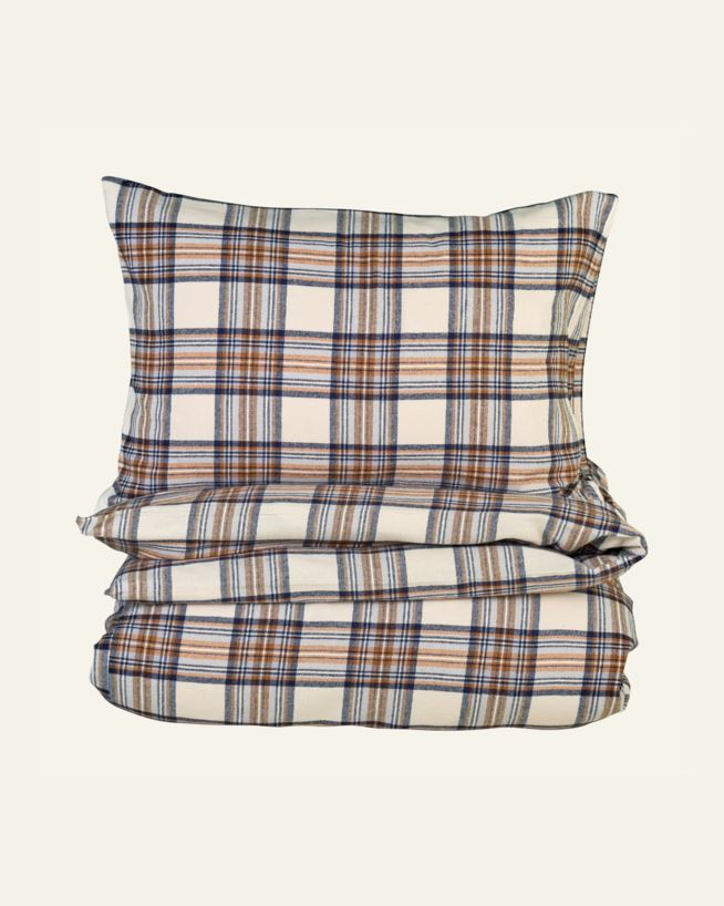 Voodipesukomplekt lõimvärvitud flanell mitmevärviline/pruun - 230x220+50x60 cm mitmevärviline/pruun - 1