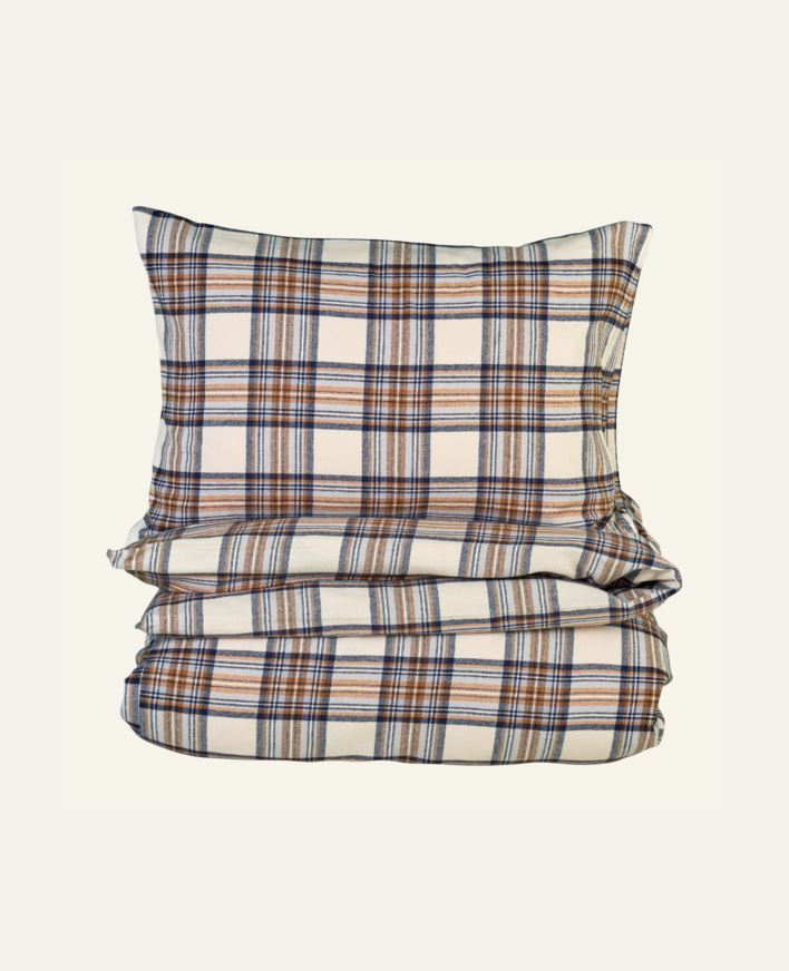 Voodipesukomplekt lõimvärvitud flanell mitmevärviline/pruun - 230x220+50x60 cm mitmevärviline/pruun - 1