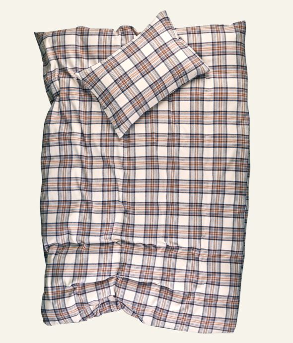 Voodipesukomplekt lõimvärvitud flanell mitmevärviline/pruun - 2