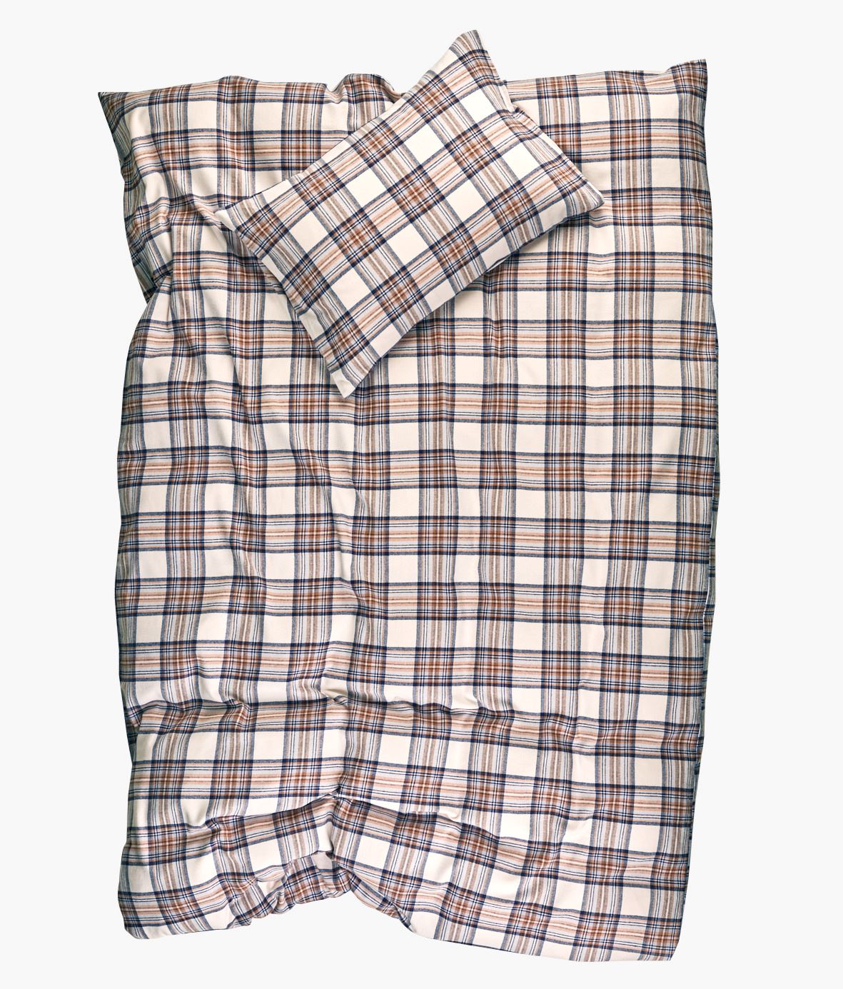 Voodipesukomplekt lõimvärvitud flanell mitmevärviline/pruun - 2