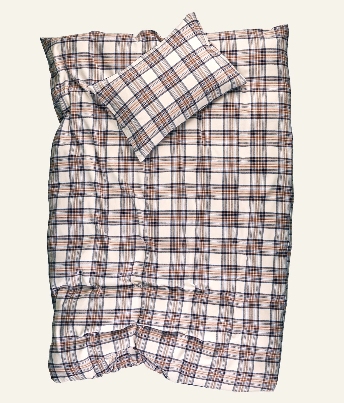 Voodipesukomplekt lõimvärvitud flanell mitmevärviline/pruun - 2