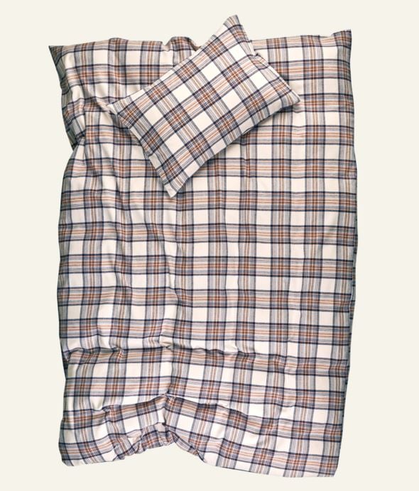 Voodipesukomplekt lõimvärvitud flanell mitmevärviline/pruun - 2