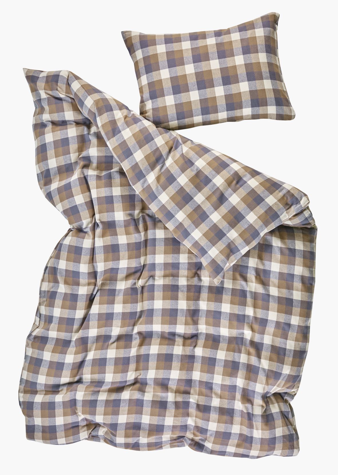 Voodipesukomplekt lõimvärvitud flanell mitmevärviline/pruun - 2