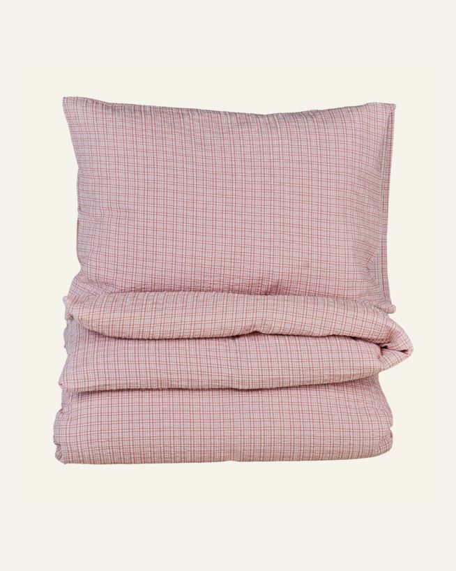 Voodipesukomplekt krepp-puuvillane roosa - 230x220 cm/50x60 cm roosa - 1