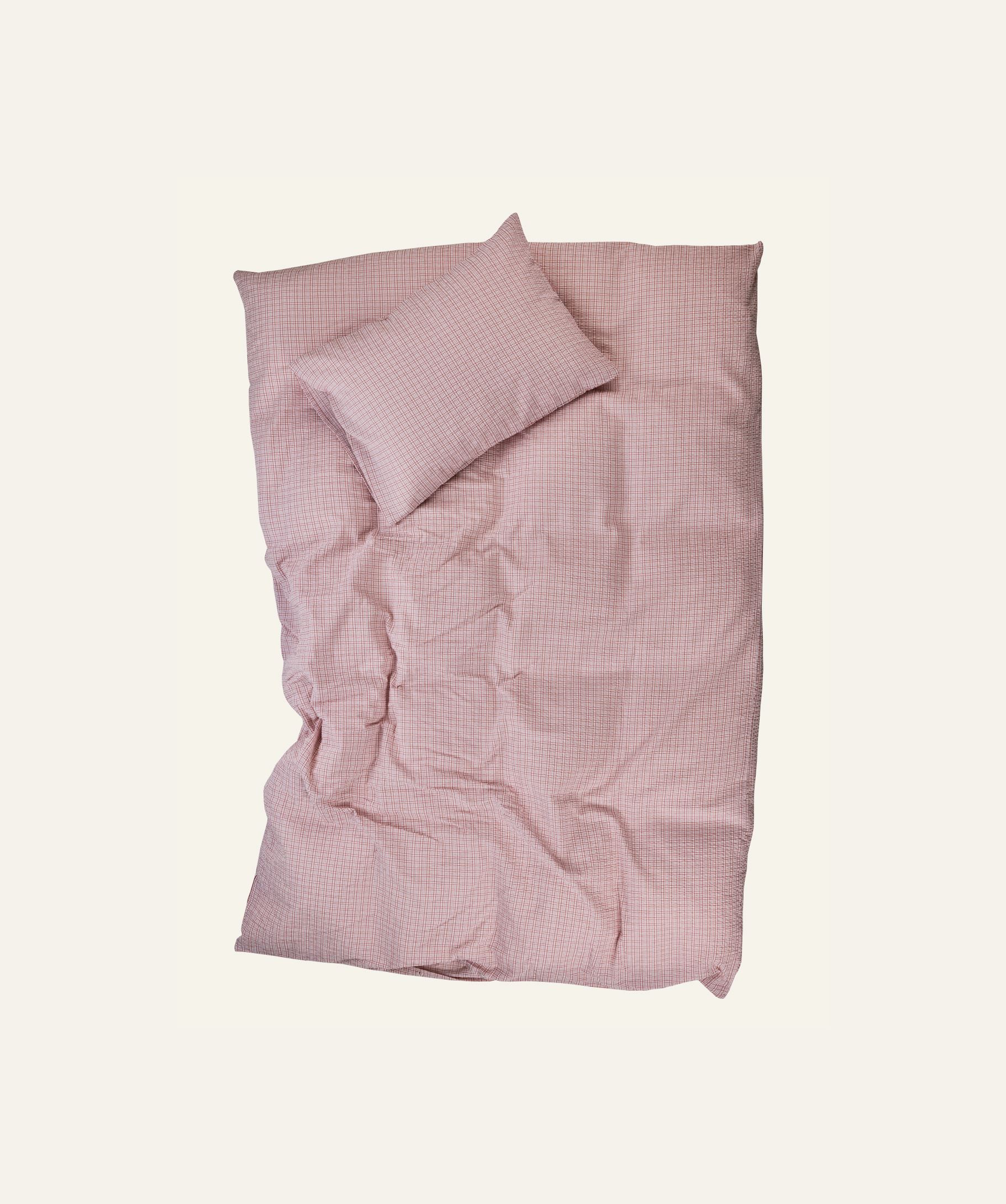 Voodipesukomplekt krepp-puuvillane roosa - 2