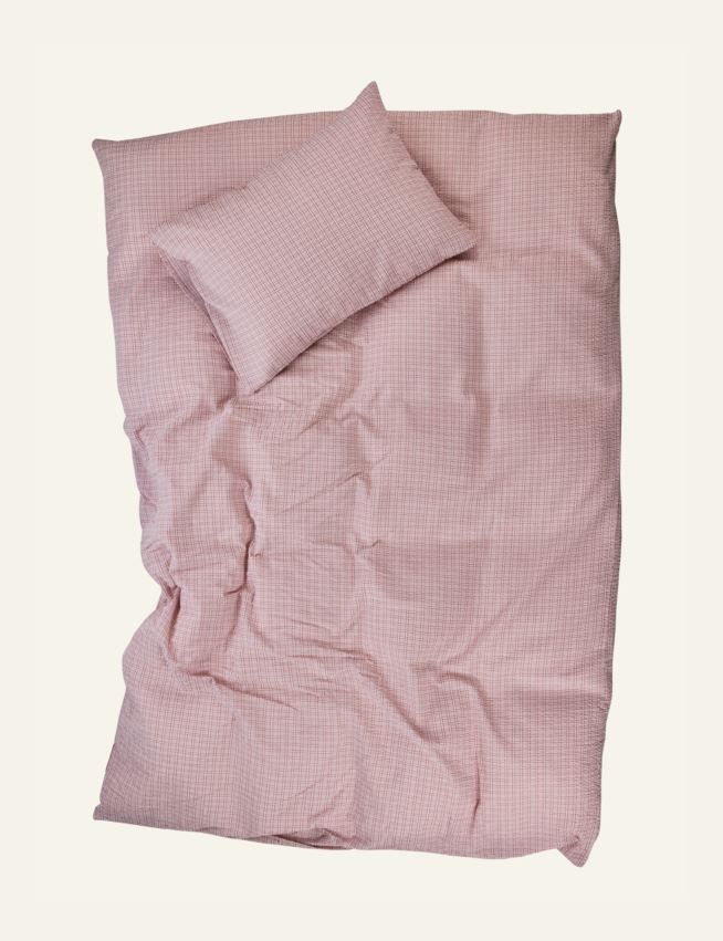 Voodipesukomplekt krepp-puuvillane roosa - 2