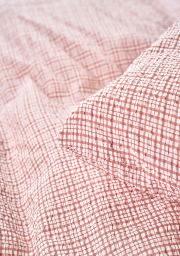 Voodipesukomplekt krepp-puuvillane roosa - 3