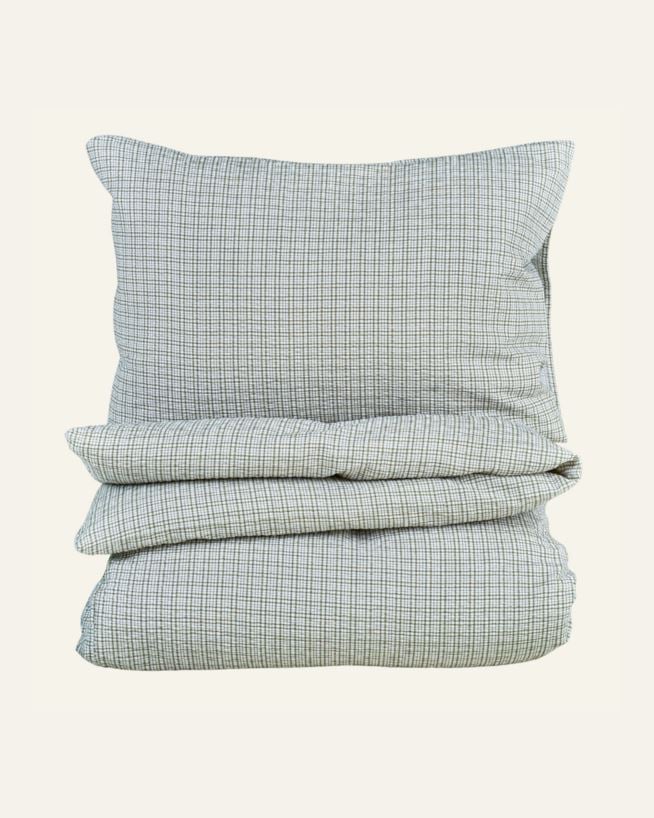 Voodipesukomplekt krepp-puuvillane oliiviroheline - 230x220 cm/50x60 cm oliiviroheline - 1