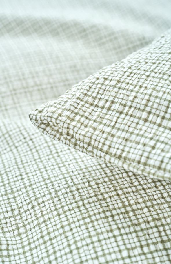 Voodipesukomplekt krepp-puuvillane oliiviroheline - 3