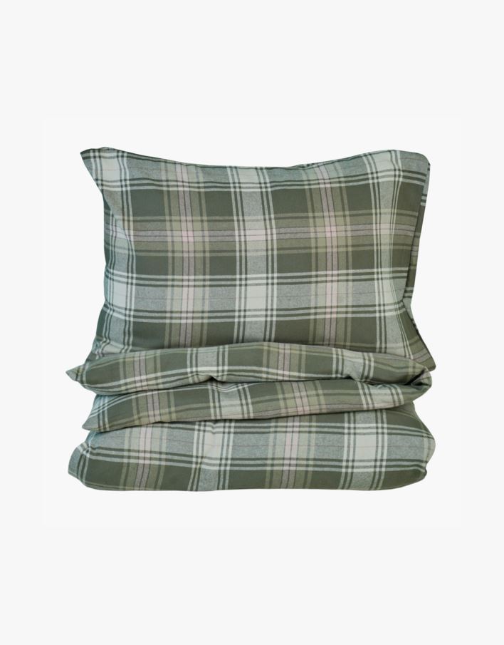 Voodipesukomplekt lõimvärvitud flanell mitmevärviline/roheline - 230x220+50x60 cm mitmevärviline/roheline - 1